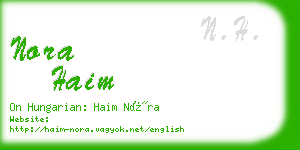 nora haim business card